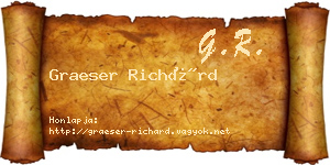 Graeser Richárd névjegykártya